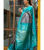 Elegant Jacquard Woven Litchi Silk Saree