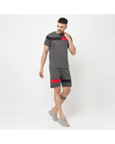 Stripes Knee Length  Shorts & Stripes Half Sleeve T-shirts For Men's