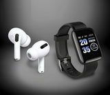 2 in 1 Smartwatch With�Buds Combo Pack of 2 Items - Truly Wireless Bluetooth in Ear Earbuds Headset with Mic , Bluetooth D116 Smart Watch with Heart Rate Monitor and Many Other Features (1 Year Warranty)