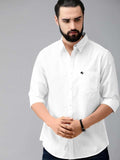 Cotton Solid  Full Sleeves Mens Casual Shirt