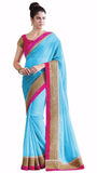 Stunning Solid With Border Georgette Saree