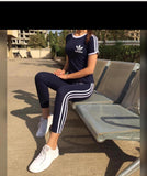 Women's Cotton Lycra Printed,Striped Tracksuit