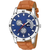 Men's Leather Analog Watch