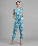 Darzi Women's Crepe Floral Print Jumpsuit